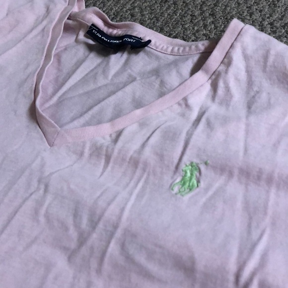 Pink 3 quarter arm Ralph Lauren shirt - Picture 3 of 4